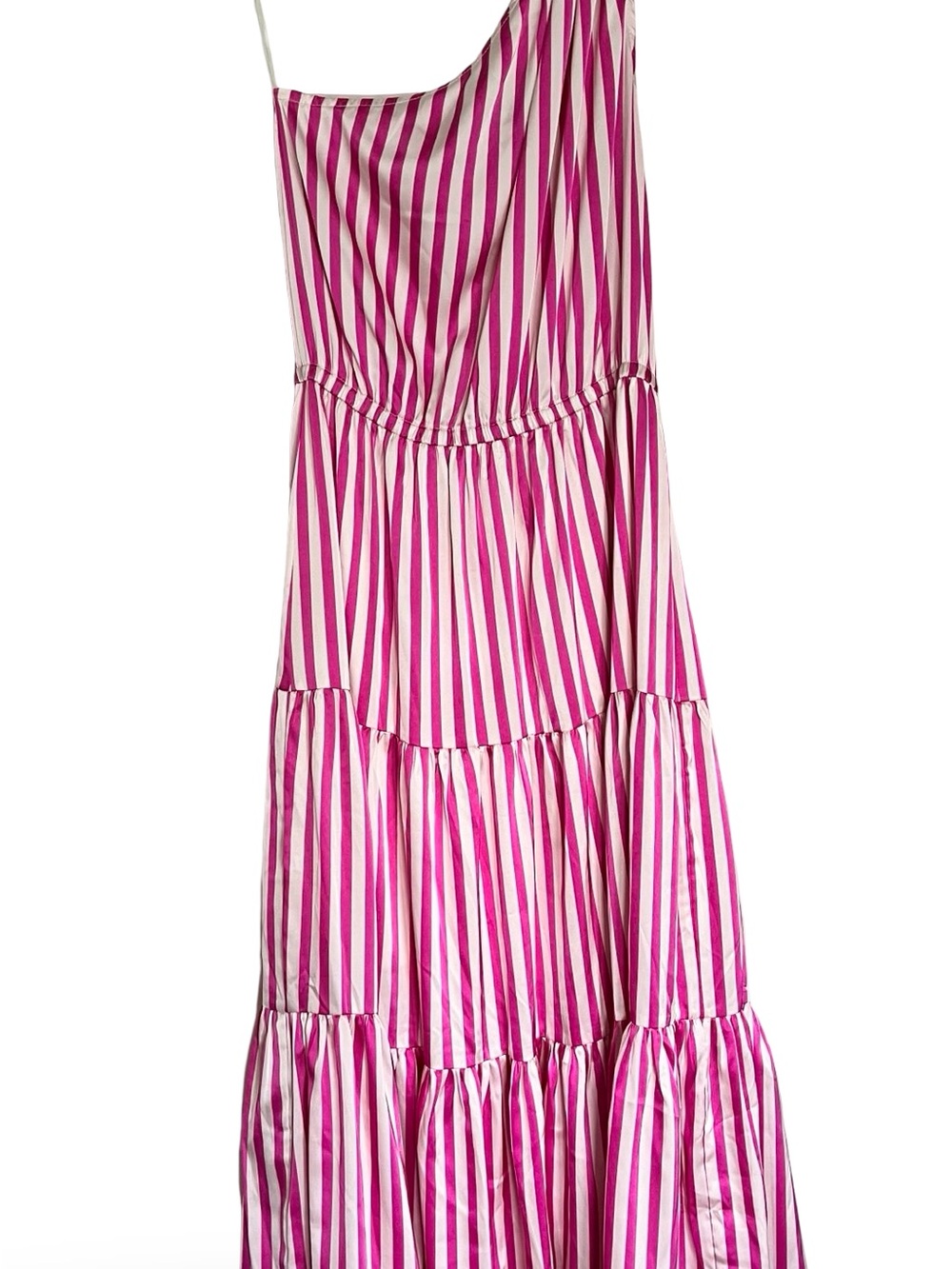 Serafina Single Shoulder Maxi Dress in Magenta Sz L - Picture 2 of 12